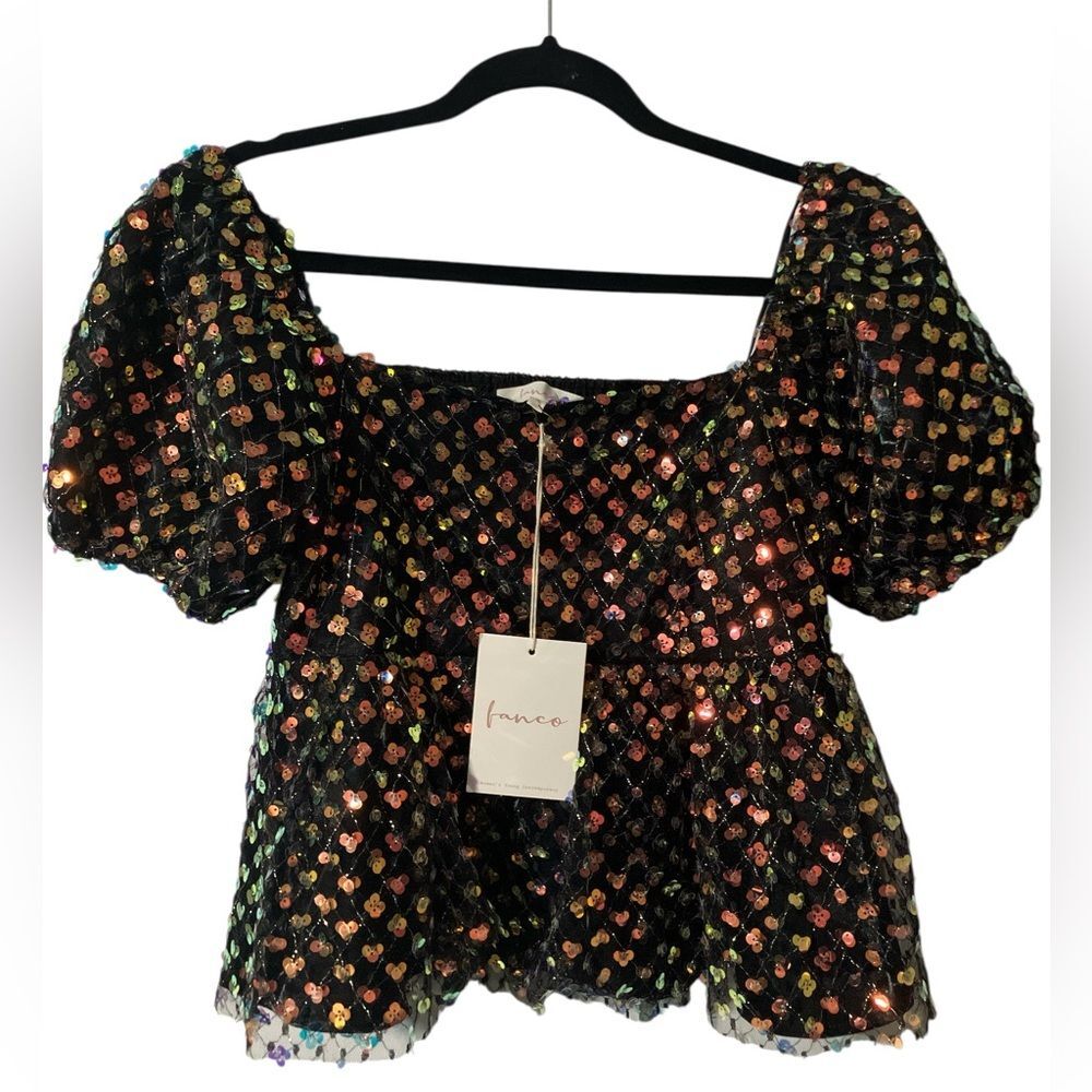 New w/ Tags Sequin Top by Franco Size S Prom Formal Sparkle NYE Holiday Wedding